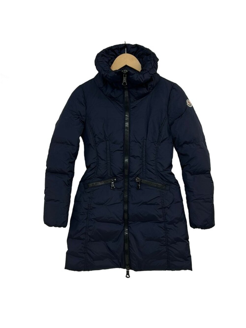 Moncler Down Coat 00 Cobaye Dark Navy Long Sleeve Zip Up Winter XS